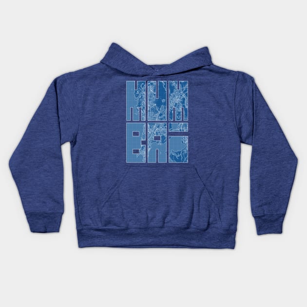 Mumbai, India City Map Typography - Blueprint Kids Hoodie by deMAP Studio